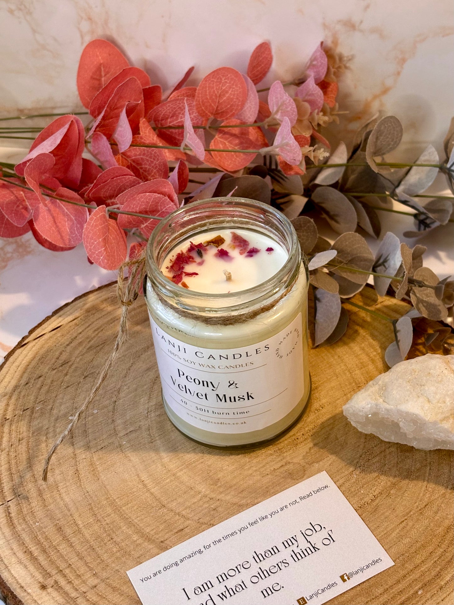 Peony & Velvet Musk Scented Soy Wax Candle | Seasonal Collection