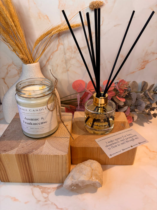 Jasmine & Frankincense Scented Soy Wax Candle | Seasonal Collection