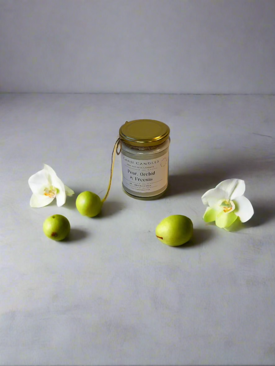 Pear, Orchid & Freesia Scented Soy Wax Candle | Seasonal Collection