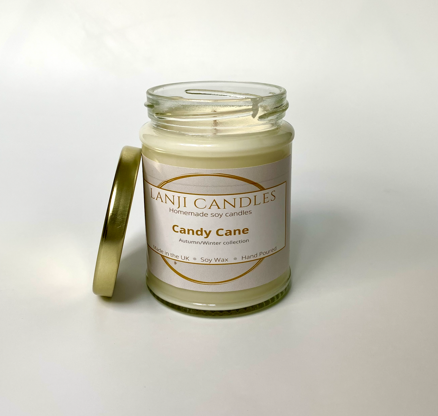 Candy Cane Scented Soy Wax Candle